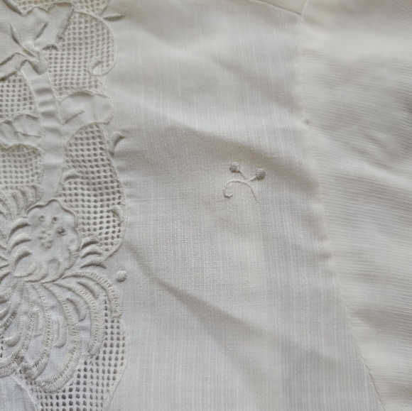 🧨Vintage Ivory Double Red Horse Long Sleeve Embroidered Shirt Eclectic Grandpa - Picture 9 of 10